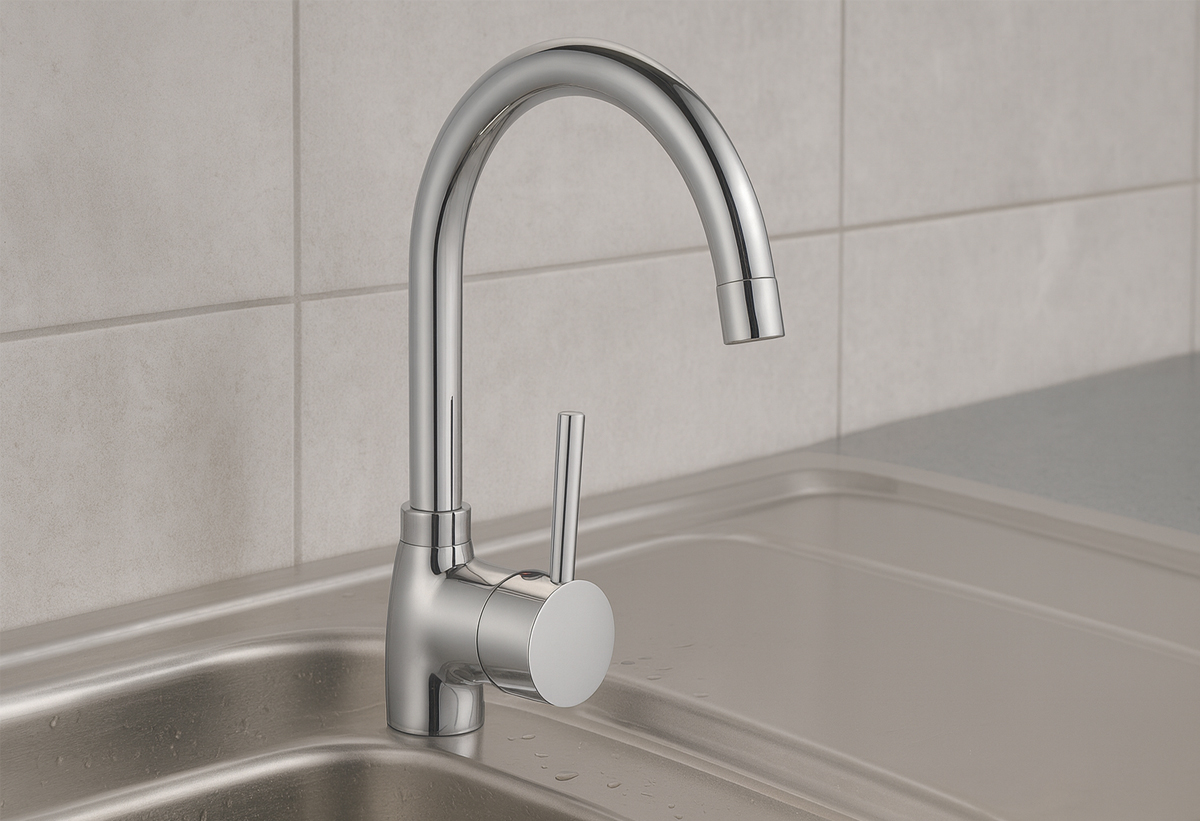 Απεικονίζεται η μπαταρία τοποθετημένη σε έναν νιπτήρα.